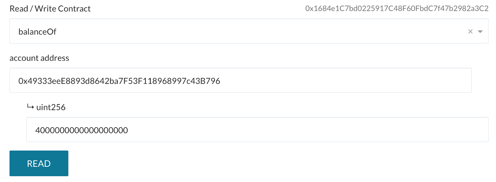 Contract Balance "Contract Balance"